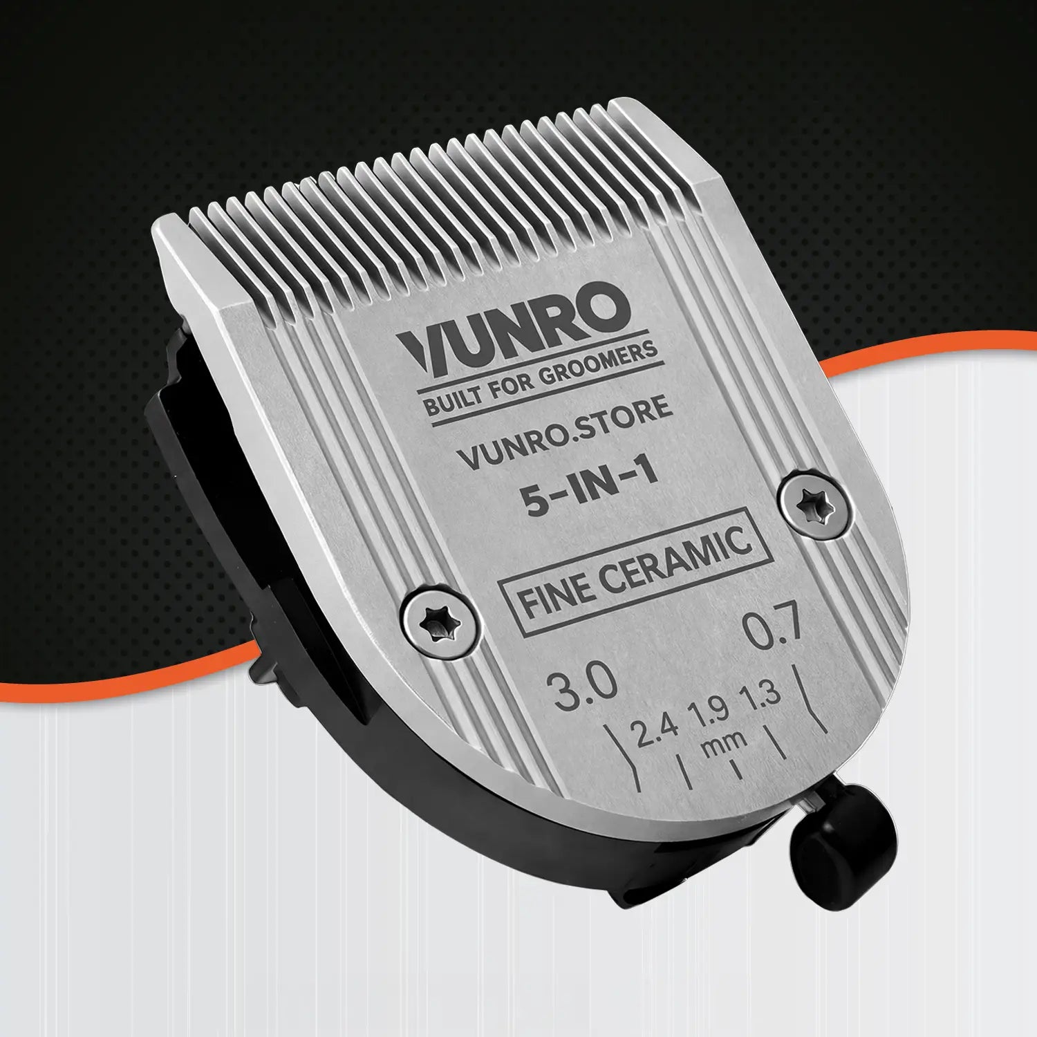 Adjustable Ceramic 5 in 1 Fine Dog Clipper Blade (0.7 mm - 3 mm) by VUNRO